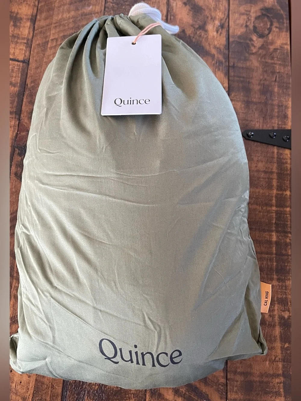 NWT Quince Bamboo Fitted Sheet, Cal King (Olive)